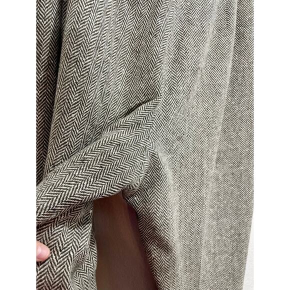 Vintage 90s Carlisle Wool Straight Leg Trouser Brown & Cream Harringbone Sz 18 - Picture 8 of 10